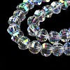 Transparent Electroplate Glass Beads Strands GLAA-Q099-C01-14-4