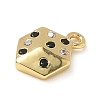 Brass Micro Pave Cubic Zirconia Charms KK-I276-39G-2