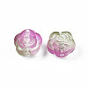 Two Tone Spray Painted Transparent Acrylic Beads X-ACRP-S679-39-4