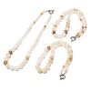 Dyed Round Natural Green Jade Graduated Beaded Necklaces GG-CBAA808-05P-B-4