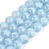 Transparent Half Spray Painted Glass Beads Strands GLAA-Q110-02A-03-1