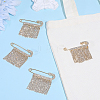 4Pcs Zinc Alloy & Crystal Rhinestone Tassel Brooch JEWB-PH0001-84G-4
