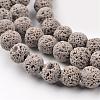 Synthetic Lava Rock Round Beads Strands G-I124-8mm-13-1