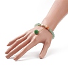 Natural Green & Red Aventurine & Pearl Beaded Stretch Bracelet BJEW-JB09005-3
