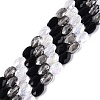 Electroplate Imitation Jade & Opaque & Transparent Glass Beads Strands EGLA-Q135-8x11MM-01E-1