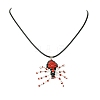 Braided Glass Seed Bead Spider Pendant Necklaces NJEW-MZ00036-3