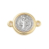 Rack Plating Religion Brass Connector Charms KK-B097-02G-2