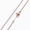 304 Stainless Steel Chain Necklaces NJEW-E109-04RG-3
