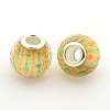 Faceted Large Hole Rondelle Resin European Beads RPDL-L003-134-1