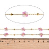Glass & 304 Stainless Steel Cable Chain Beaded Chains SA-CBAD321-03D-3