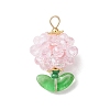 Flower Glass Pendants PALLOY-MZ00805-02-1