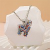 Alloy Colorful Rhinestone Pendant Necklaces for Kid FS-WG8D677-01-1