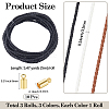 15M 3 Colors Braided Round Soft PU Imitation Leather Cords OCOR-CL0001-11A-2