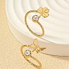 2Pcs 2 Styles Brass Crystal Rhinestone Butterfly Clover Cuff Toe Ring Sets FS-WG20A77-03-3
