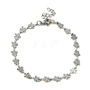 Colorful Enamel Flower Link Chain Bracelet BJEW-C023-02P-3