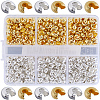 600Pcs 2 Colors Brass Crimp Beads Covers KK-SP0002-32-1