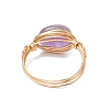 Oval Natural Amethyst & Amazonite & Rose Quartz & Citrine Finger Rings GG-CJ22AE-G-5