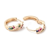 Rack Plating Brass Micro Pave Colorful Cubic Zirconia Hoop Earrings EJEW-P238-21KCG-2