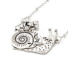 Alloy Snail with Mushroom Pendant Necklace with Resin Beaded LS-NJEW-G056-03AS-1