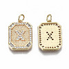 Brass Micro Pave Clear Cubic Zirconia Pendants KK-S356-234X-G-NF-2