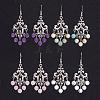 Natural & Synthetic Mixed Stone Chandelier Earrings EJEW-JE02229-1