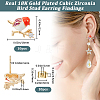 10Pcs Brass Micro Pave Clear Cubic Zirconia Stud Earring Findings KK-BBC0011-41-2