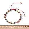 2Pcs Adjustable Natural Green Jade Imitation Tourmaline & Brass Beads Braided Bead Bracelets for Women BJEW-JB13542-02-3