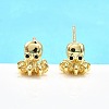 Octopus Brass Micro Pave Cubic Zirconia Stud Earrings EJEW-H157-02G-1