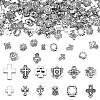 180Pcs 12 Styles Tibetan Style Alloy Beads TIBEB-ME0001-10-1