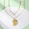 Spiral Shell Shape 304 Stainless Steel Double Layer Pendant Necklaces NJEW-L465-06G-2