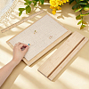 28-Slot Wooden Slant Back Jewelry Ring Organizer Display Stands with Linen Cloth Mat ODIS-WH0043-266-3
