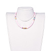 Handmade Polymer Clay Heishi Beaded Necklaces NJEW-JN02448-02-4