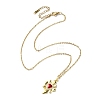 Golden Brass with Cubic Zirconia Heart Pendant Necklace NJEW-JN04592-2