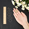 Square Brass Linking Rings KK-SC0001-76-3