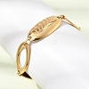 304 Stainless Steel Hollow Oval Link Chain Bracelets SA-CBAF6AD-06G-3