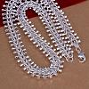 Popular Silver Color Plated Brass Fishbone Link Chain Necklaces For Men NJEW-BB12810-3