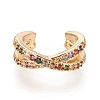 Brass Micro Pave Cubic Zirconia Cuff Earrings X-EJEW-M195-02G-3