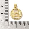 Zodiac Theme Brass Micro Pave Cubic Zirconia Pendants KK-M273-05E-G-3