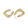 Rectangle 201 Stainless Steel Half Hoop Earrings for Women EJEW-G385-08G-2