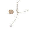 Adjustable Slider Natural Pearl Beaded Lariat Necklaces NJEW-TA00180-3