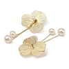 Flower Alloy Dangle Stud Earrings EJEW-L096-005G-3