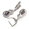 Gourd Rack Plating Brass Micro Pave Cubic Zirconia Hoop Earrings EJEW-I304-13P-02-2