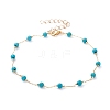 Round Synthetic Turquoise Anklets AJEW-AN00288-01-1