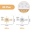20Pcs 2 Colors Brass Clesr Cubic Zirconia Connector Charms FIND-HY0001-20-2