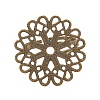 Adjustable Brass Filigree Ring Components KK-G233-M04-2