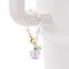 Glass Flower Cup Charms HJEW-JM02851-3