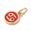 Real 18K Gold Plated Brass Enamel Charms KK-L216-001G-B03-2