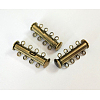 4-strands Brass Slide Lock Clasps X-KK-Q357-1-3
