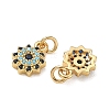 Brass Micro Pave Cubic Zirconia Charms CU-CBAF0F8-17B-G-2