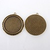 Vintage Tibetan Style Alloy Pendant Cabochon Settings TIBEP-M018-22AB-NF-2